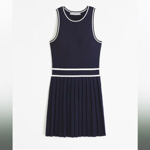 A&F pleated mini sweater dress - navy
